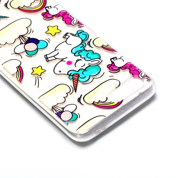 Pattern Printing Soft TPU Phone Case for Huawei Honor 10 - Unicorns and Rainbow