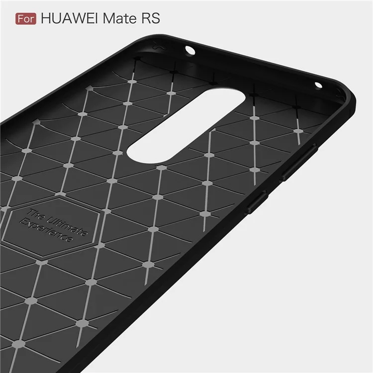Carbon Fiber Texture Brushed TPU Phone Casing for Huawei Mate RS Porsche Design - Black