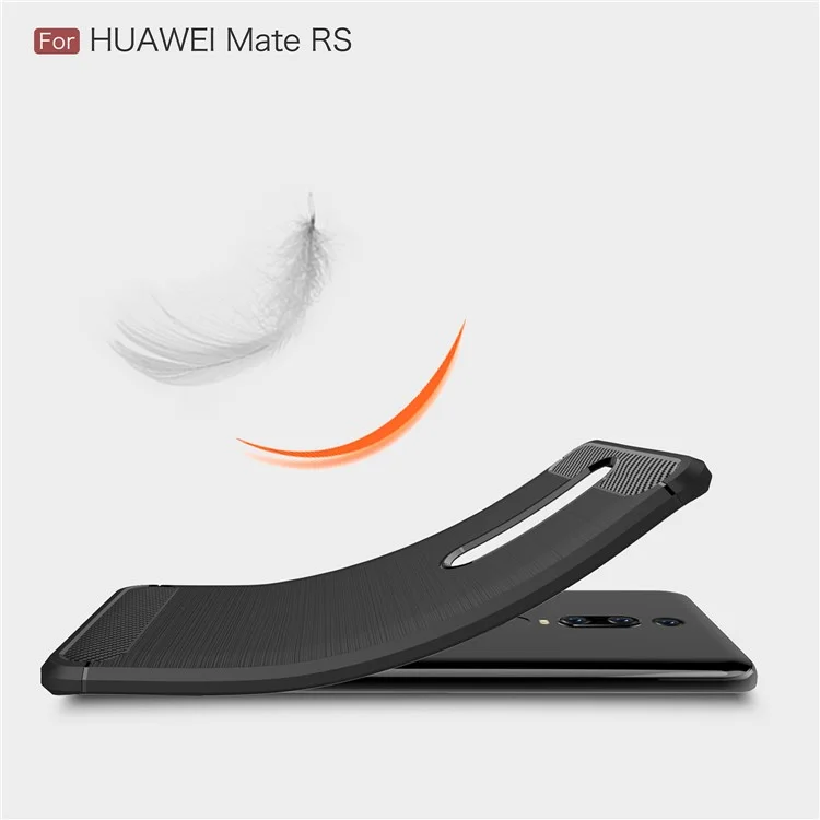 Carbon Fiber Texture Brushed TPU Phone Casing for Huawei Mate RS Porsche Design - Black
