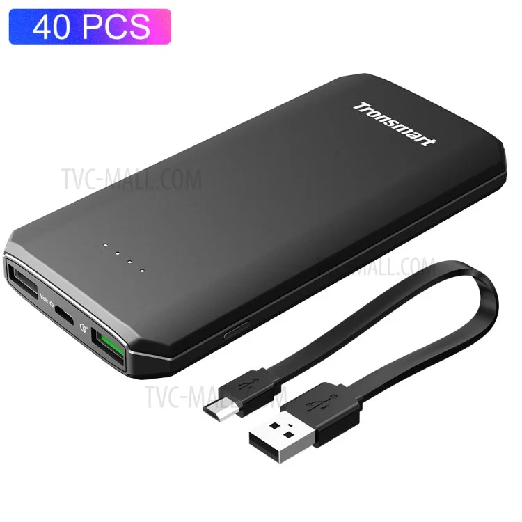 40Pcs TRONSMART Edge 10000mAh External Power Bank for iPhone Samsung etc