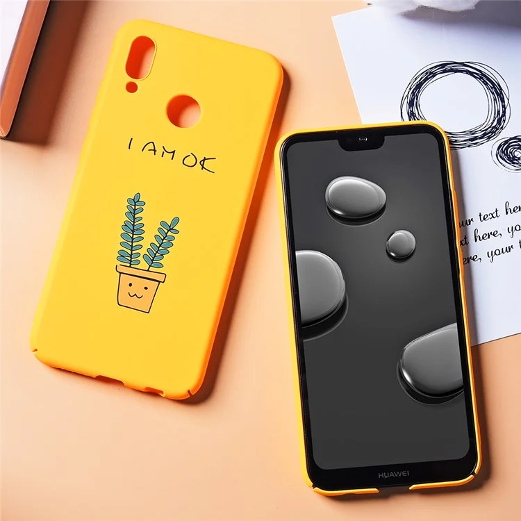 Pattern Printing Hard Plastic Case for Huawei P20 Lite / Nova 3e - Potted Plant