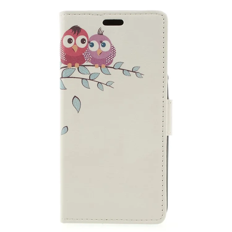 Patterned PU Leather Folio Wallet Stand Folio Case for Huawei Y5 Prime (2018) / Y5 (2018) - Owls
