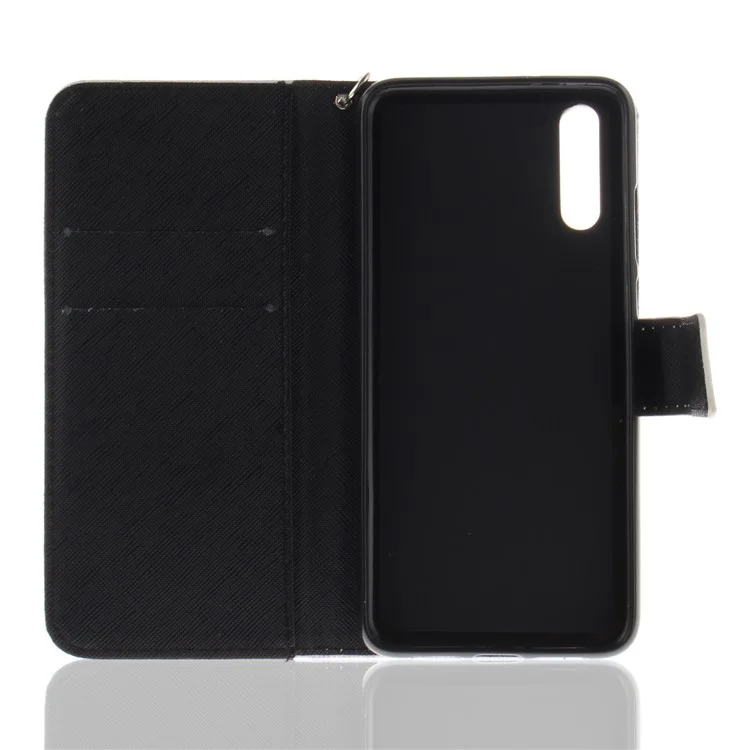 Patterned Leather Wallet Case Cover for Huawei P20 - Panda