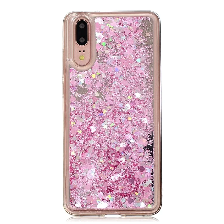 Glitter Dynamic Quicksand Mirror Surface TPU Case for Huawei P20 - Pink