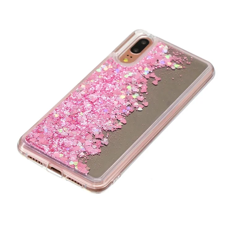 Glitter Dynamic Quicksand Mirror Surface TPU Case for Huawei P20 - Pink