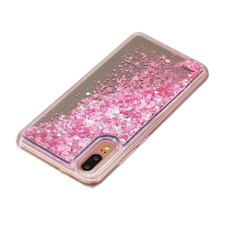 Glitter Dynamic Quicksand Mirror Surface TPU Case for Huawei P20 - Pink