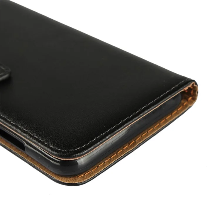 Genuine Leather Wallet Stand Phone Case for Huawei Honor 9 Lite / Honor 9 Youth Edition - Black