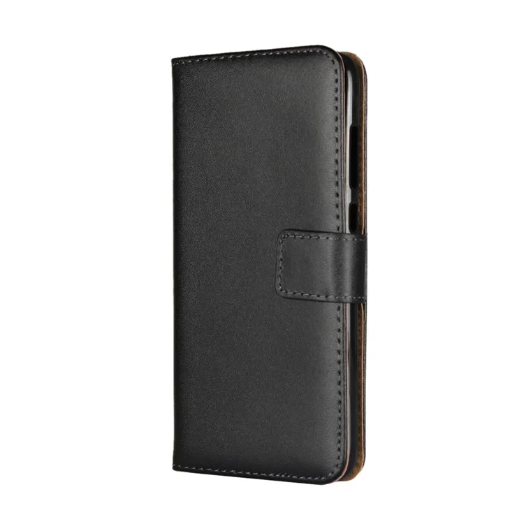 Genuine Leather Wallet Stand Phone Case for Huawei Honor 9 Lite / Honor 9 Youth Edition - Black