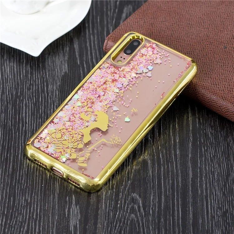 Liquid Glitter Powder Quicksand Electroplated TPU Case for Huawei P20 - Flower Girl
