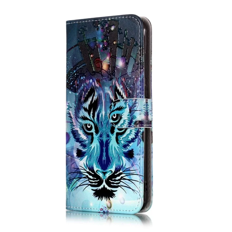 Embossment Patterned Wallet Stand Leather Casing for Huawei P20 Pro - Wolf