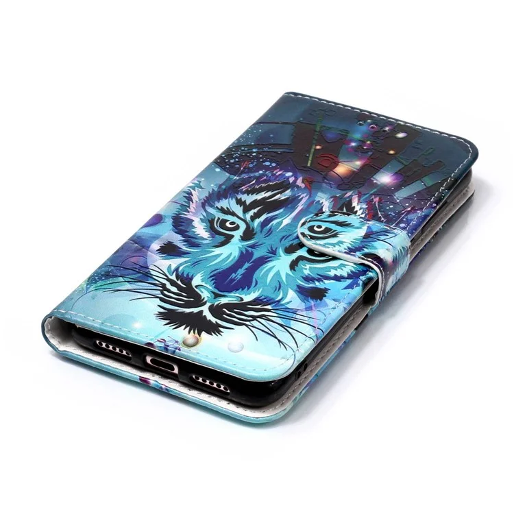 Embossment Patterned Wallet Stand Leather Casing for Huawei P20 Pro - Wolf