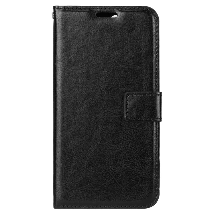 Crazy Horse Texture Wallet Stand Leather Phone Case for Huawei Y5 (2018)  - Black