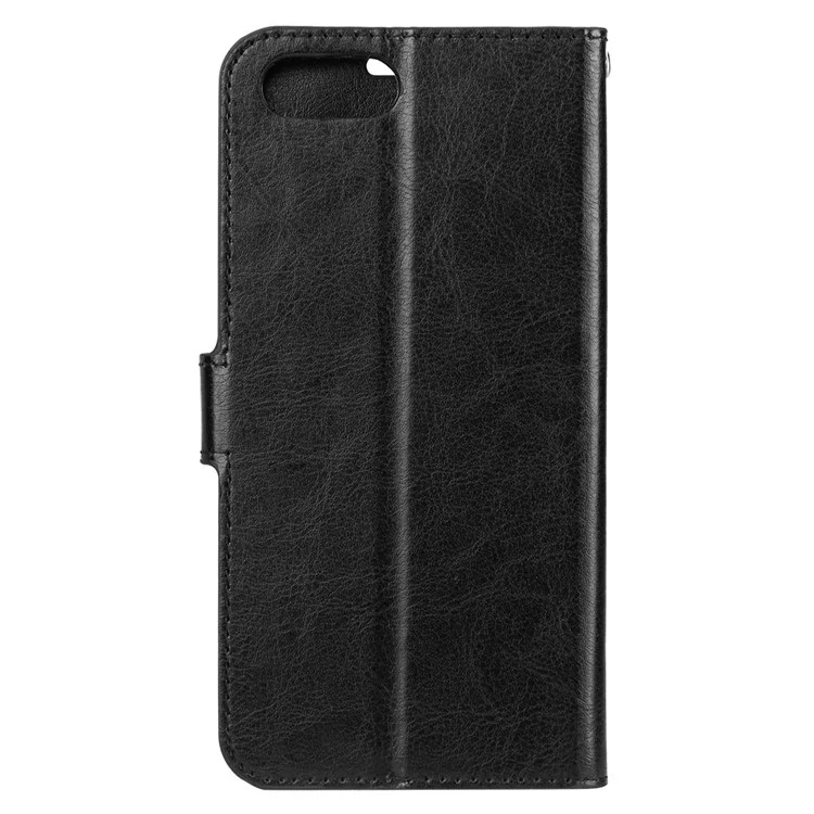 Crazy Horse Texture Wallet Stand Leather Phone Case for Huawei Y5 (2018)  - Black
