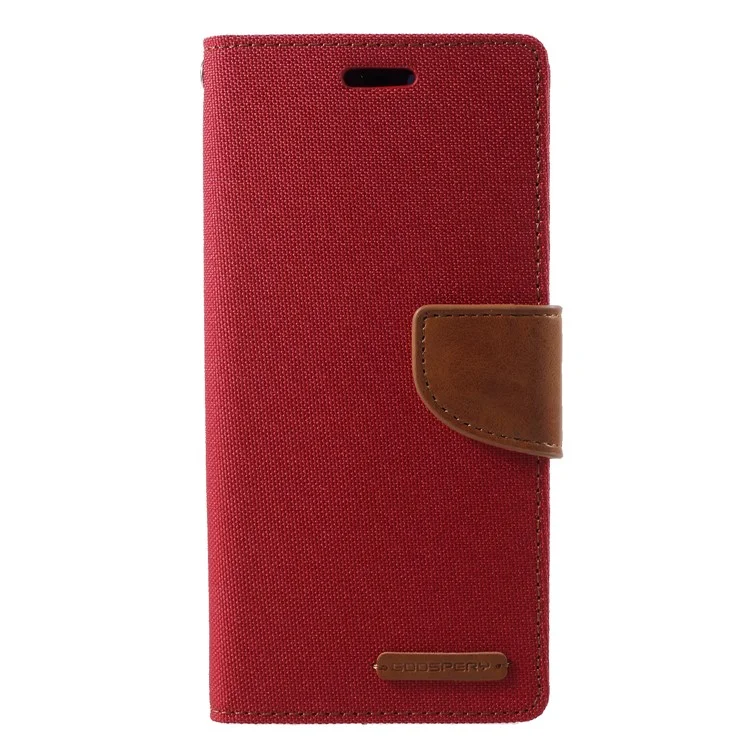 MERCURY GOOSPERY Canvas Diary Stand Leather Wallet Case for Huawei P20 - Red