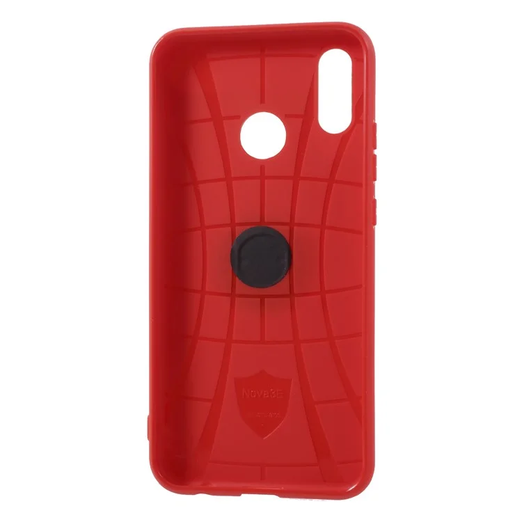 For Huawei P20 Lite/Nova 3e (China) Rotating Ring Kickstand TPU Phone Case (Built-in Magnetic Metal Sheet) - Red