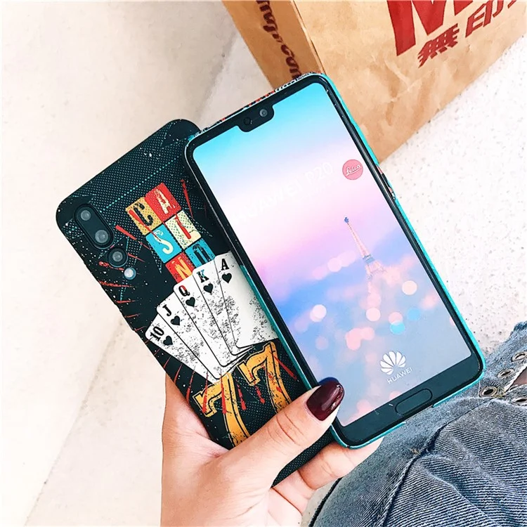 Vintage Pattern Printing PC Back Cell Phone Cover for Huawei P20 Pro