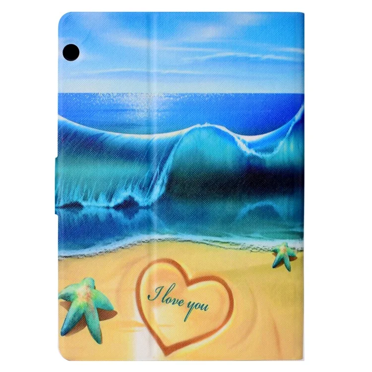 Pattern Printing Card Holder Stand Leather Case for Huawei MediaPad T3 10 - Summer Seaside