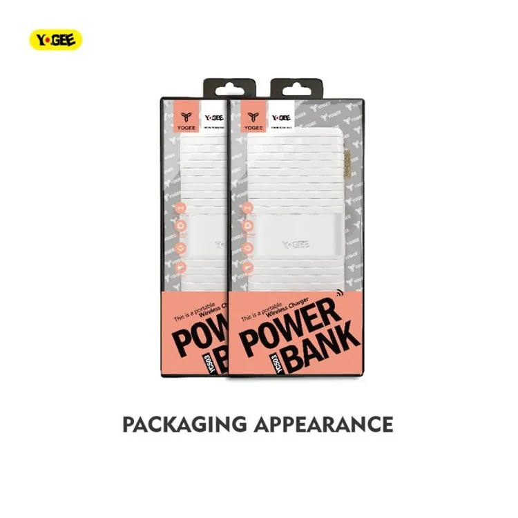 YOGEE YC503 Suitcase Pattern 5000mAh Wireless Charger Dual USB Portable Power Bank - Rose Gold