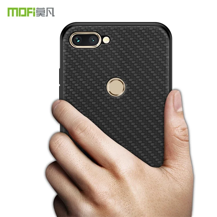 MOFI Honor Series Woven Texture PU Leather Coated PC + TPU Hybrid Case for Huawei Honor 9i (2018) 5.84-inch - Black