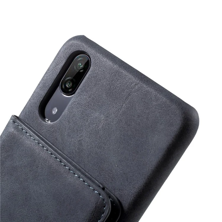 Grey - PU Leather Coated PC Wallet Mobile Phone Case with Kickstand for Huawei P20