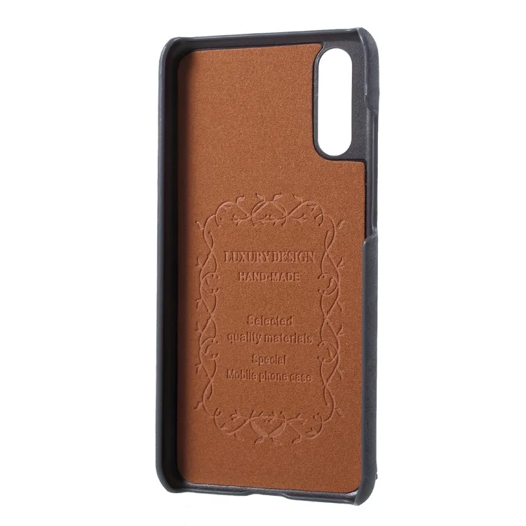 Grey - PU Leather Coated PC Wallet Mobile Phone Case with Kickstand for Huawei P20