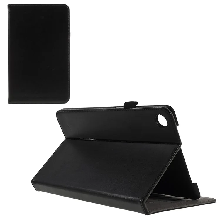 PU Leather Stand Card Slots Case with Hand Strap for Huawei MediaPad M5 8 (8.4-inch) - Black