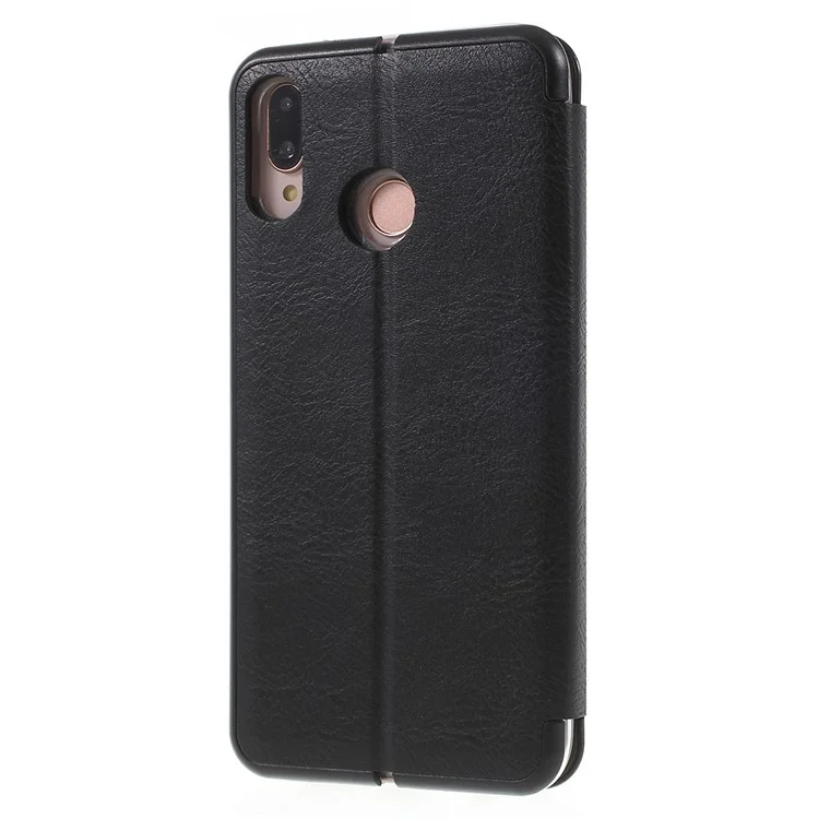 Auto-absorbed Leather Card Holder Case for Huawei P20 Lite / Nova 3e - Black