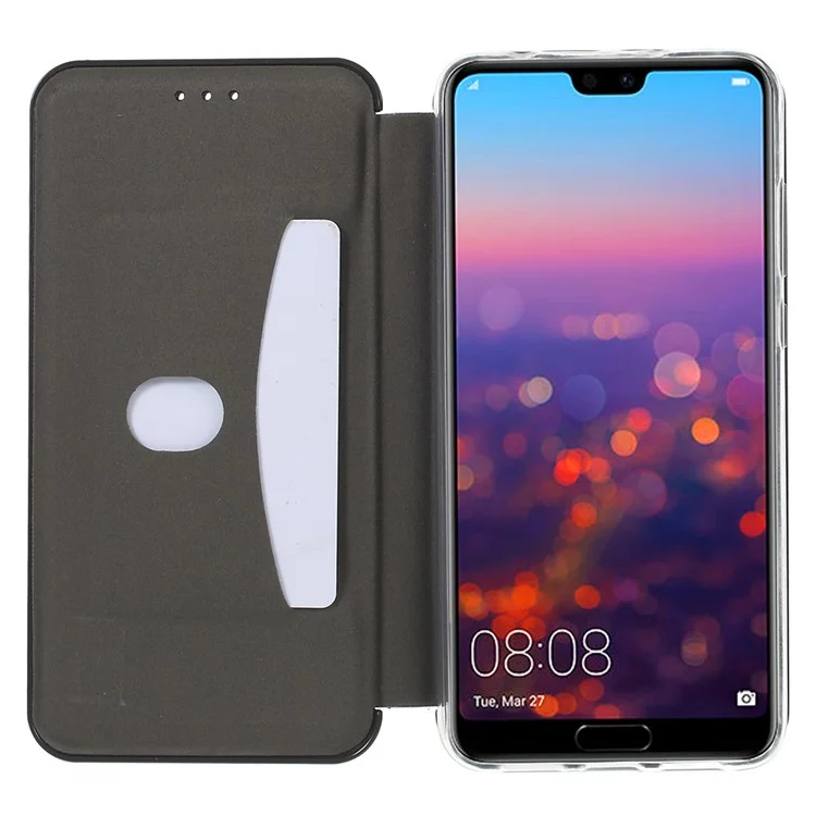 Auto-absorbed Shell Style Stand Case with Card Slot for Huawei P20 Pro - Black