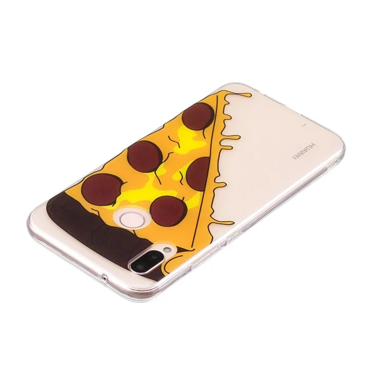 Pattern Printing IMD TPU Soft Thin Phone Cover for Huawei P20 Lite / Nova 3e - Pizza