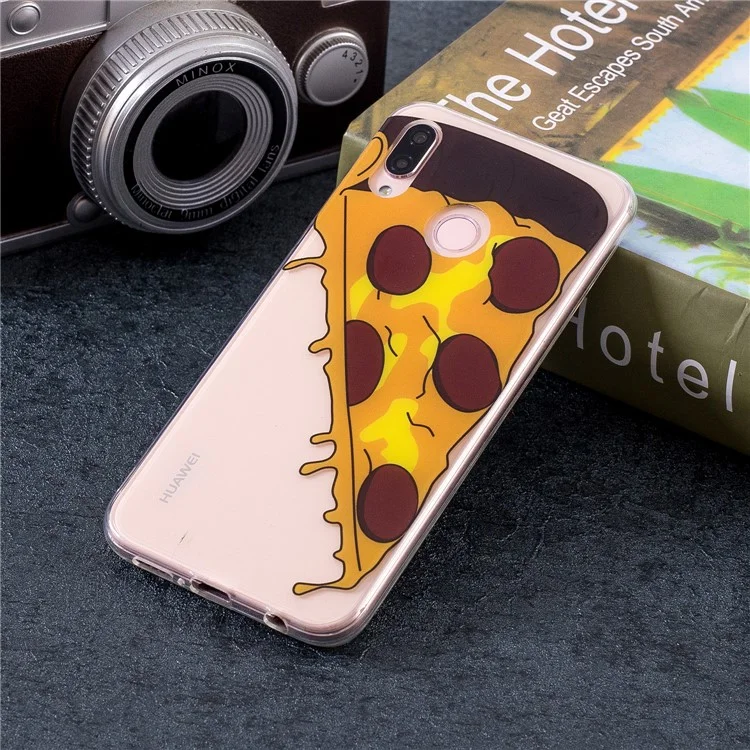 Pattern Printing IMD TPU Soft Thin Phone Cover for Huawei P20 Lite / Nova 3e - Pizza