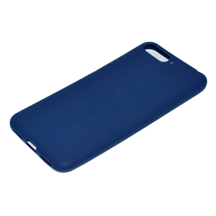 Dark Blue - Solid Color Matte Soft TPU Phone Case for Huawei Y6 (2018)/Honor 7A (without Fingerprint Sensor)