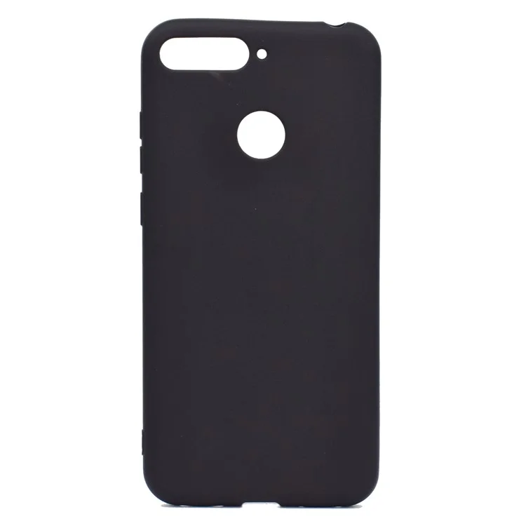 Black - Solid Color Matte Soft TPU Phone Cover for Huawei Honor 7C / Enjoy 8 / Y7 Prime (2018)