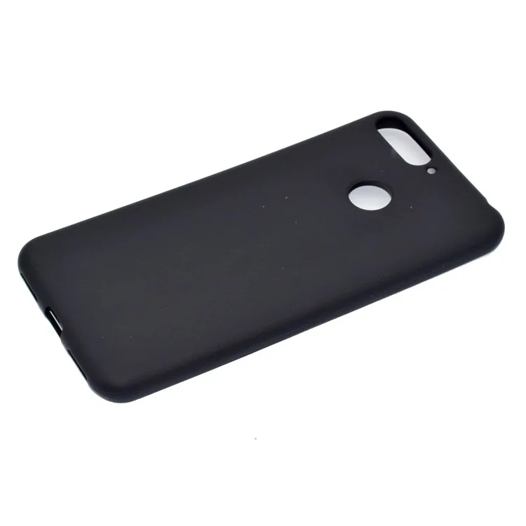 Black - Solid Color Matte Soft TPU Phone Cover for Huawei Honor 7C / Enjoy 8 / Y7 Prime (2018)