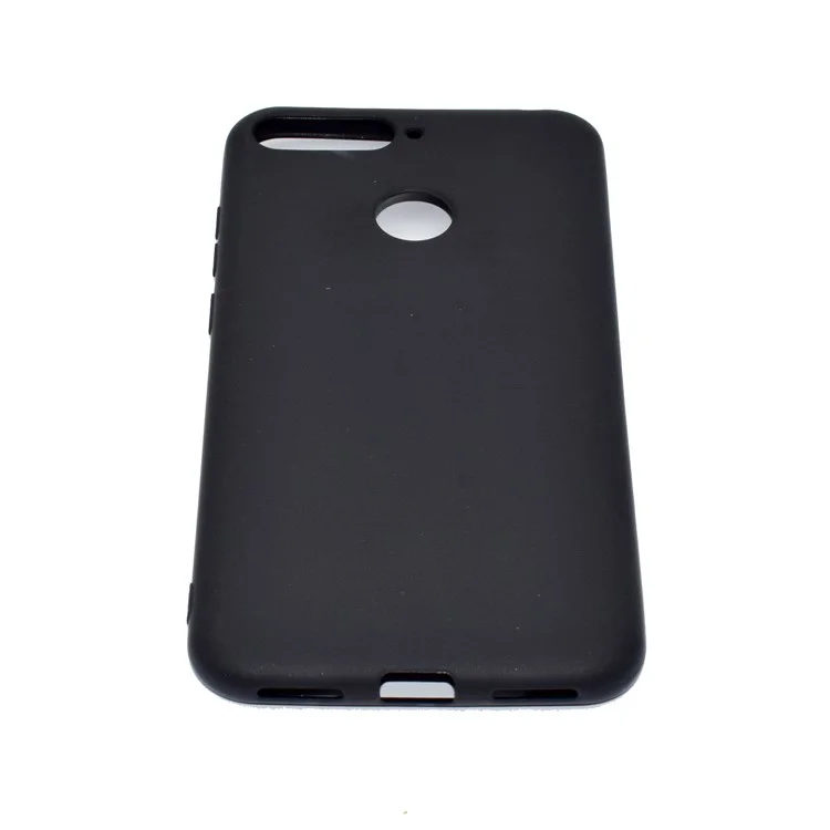 Black - Solid Color Matte Soft TPU Phone Cover for Huawei Honor 7C / Enjoy 8 / Y7 Prime (2018)