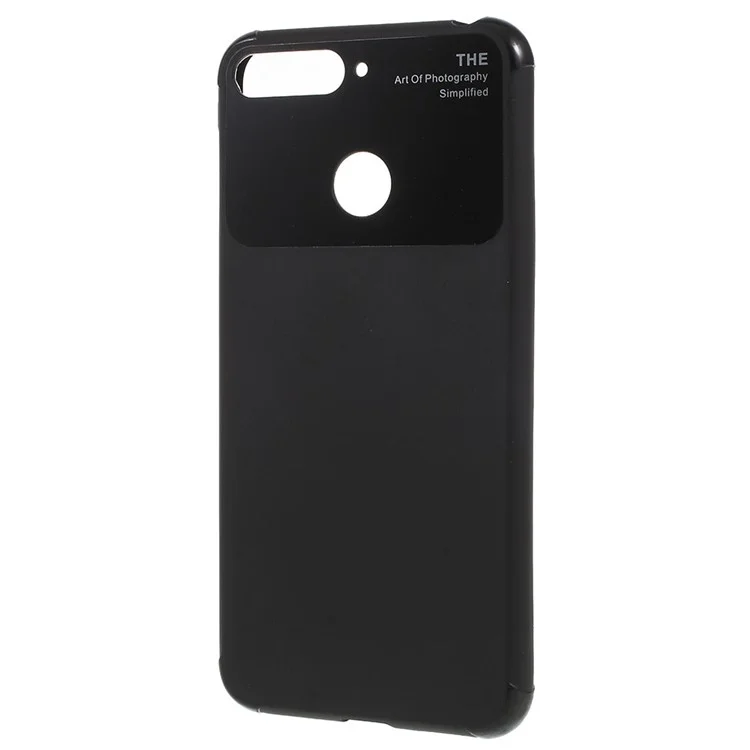 Drop Resistance PC + TPU Hybrid Case for Huawei Enjoy 8E / Honor 7A Pro / Honor 7A (with Fingerprint Sensor) - Black