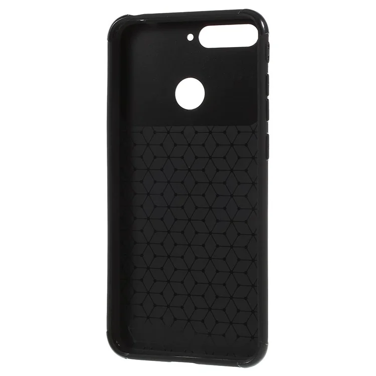 Drop Resistance PC + TPU Hybrid Case for Huawei Enjoy 8E / Honor 7A Pro / Honor 7A (with Fingerprint Sensor) - Black