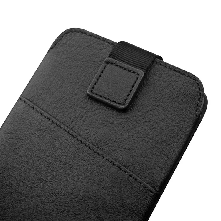 Black - QIALINO Genuine Cowhide Leather Pouch Case with Card Slot for Xiaomi Mi 8 (6.21-inch)