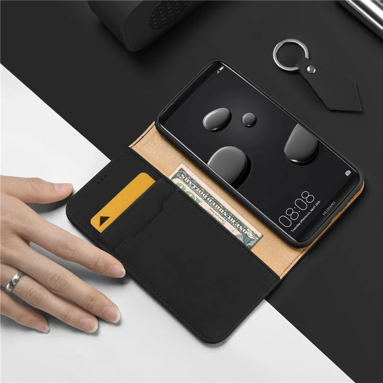 DUX DUCIS Wish Series for Huawei Mate 10 Pro Genuine Leather Wallet Stand Case (CNAS/CMA Certified) - Black
