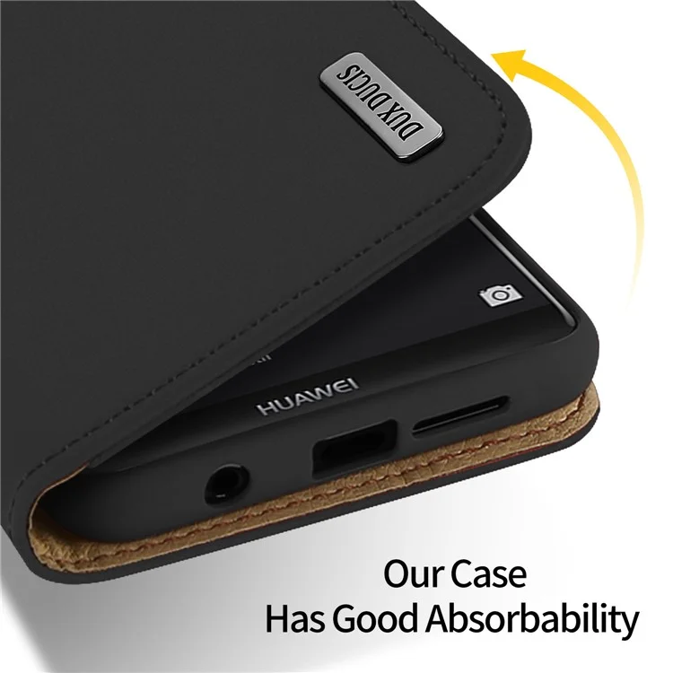 DUX DUCIS Wish Series for Huawei Mate 10 Pro Genuine Leather Wallet Stand Case (CNAS/CMA Certified) - Black