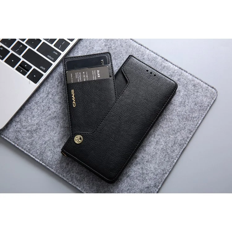 CMAI2 PU Leather Card Slots Flip Case with Stand for Huawei P20 - Black