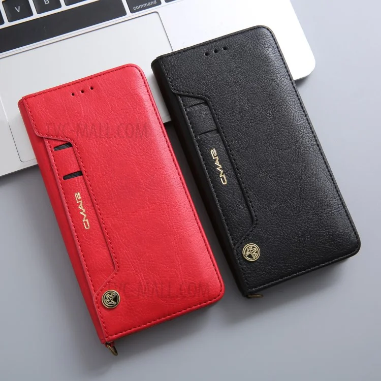 CMAI2 PU Leather Card Slots Flip Case with Stand for Huawei P20 - Black