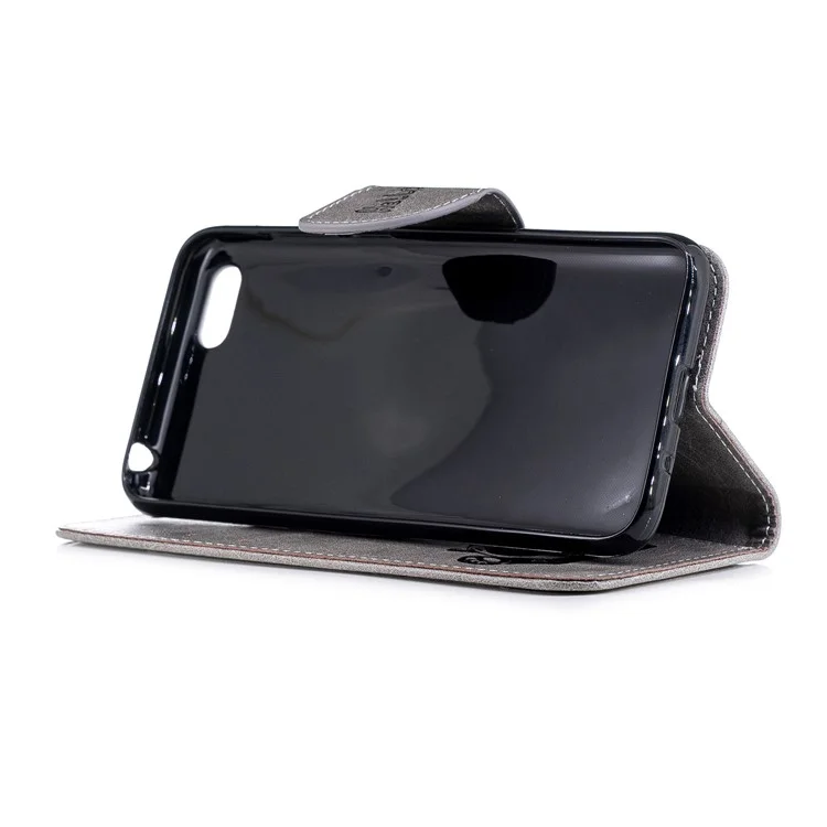 Imprinted Hello Panda Wallet Leather Stand Case for Huawei Y5 (2018) - Grey