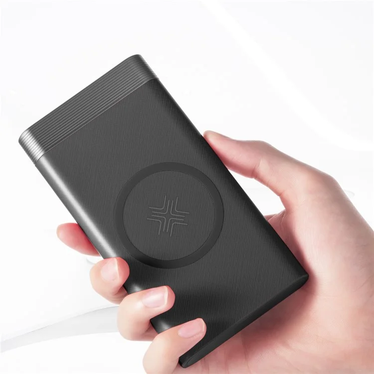 ROCK P55 Qi Wireless Charger Pad 10000mAh Power Bank for iPhone 8/Samsung Galaxy S8 etc. - Black