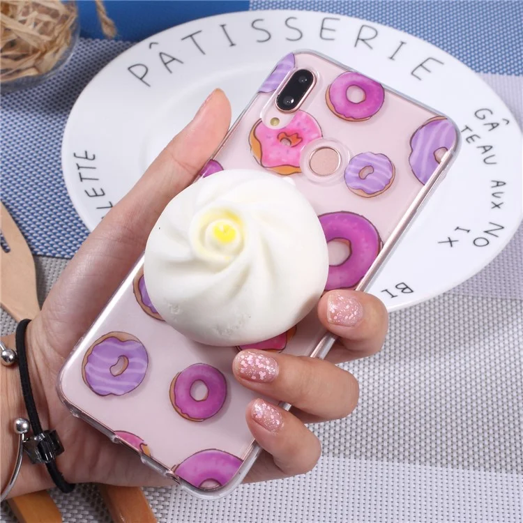 3D Pinch Squishy Toy Pattern Printing TPU Case for Huawei P20 Lite / Nova 3e - Bun