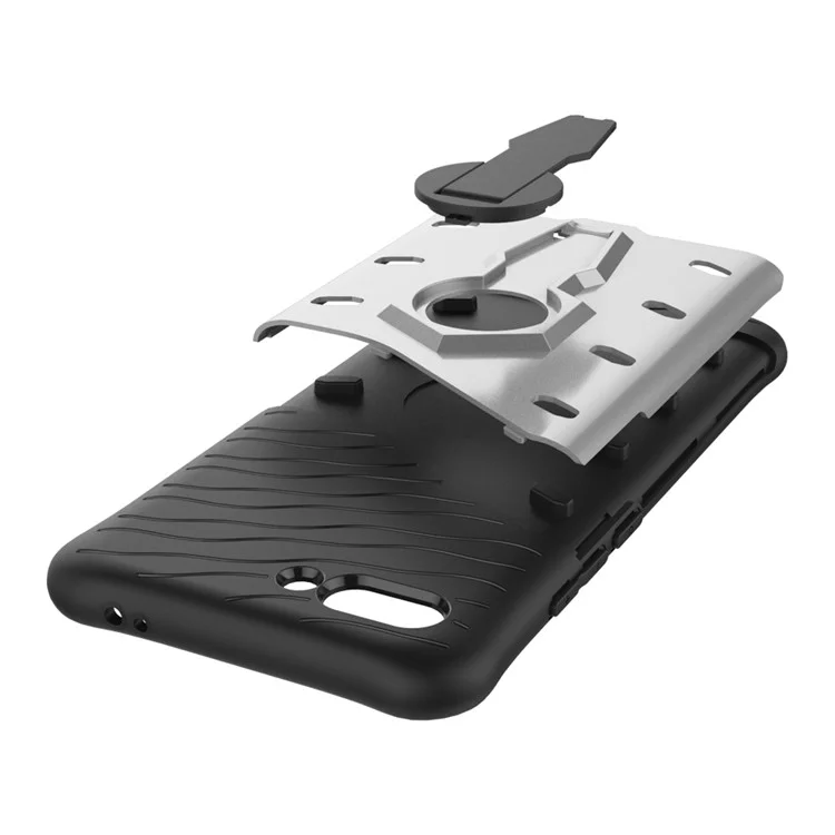 Armor PC + TPU Hybrid Case with Kickstand for Huawei Honor 10 - Silver