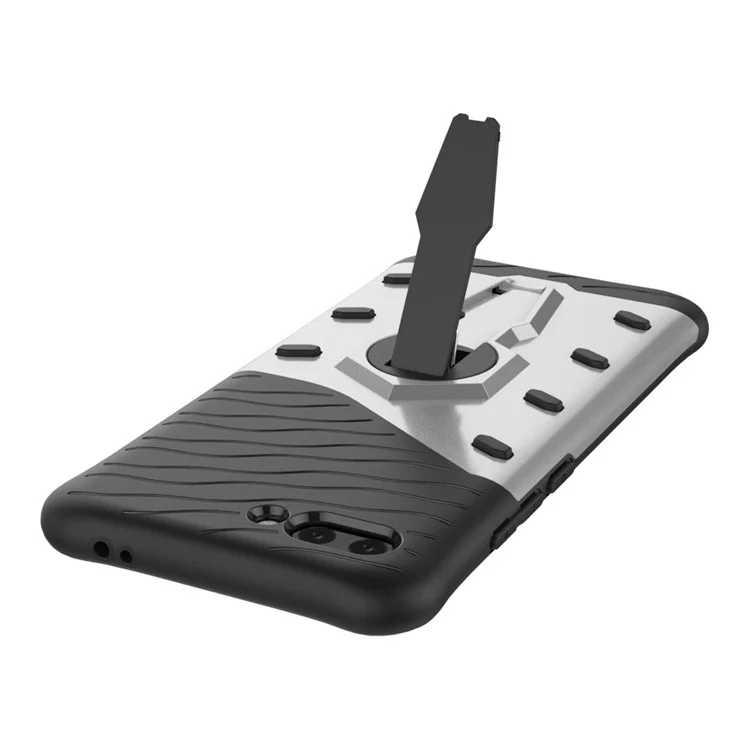 Armor PC + TPU Hybrid Case with Kickstand for Huawei Honor 10 - Silver
