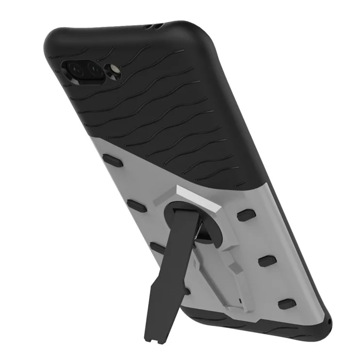 Armor PC + TPU Hybrid Case with Kickstand for Huawei Honor 10 - Silver