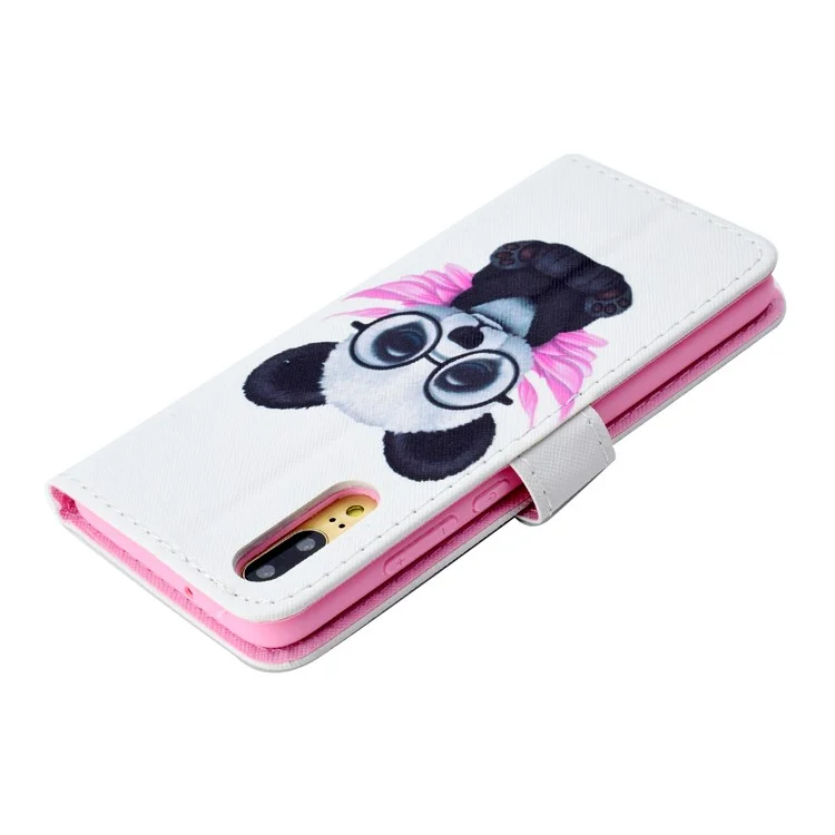 Pattern Printing Cell Phone Leather Wallet Case for Huawei P20 - Cartoon Pattern