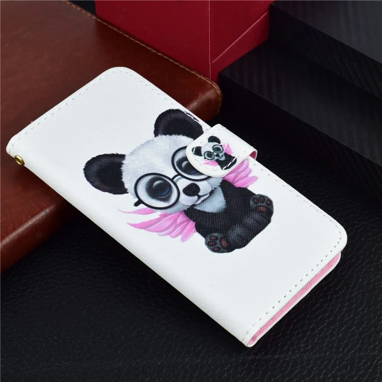 Pattern Printing Cell Phone Leather Wallet Case for Huawei P20 - Cartoon Pattern