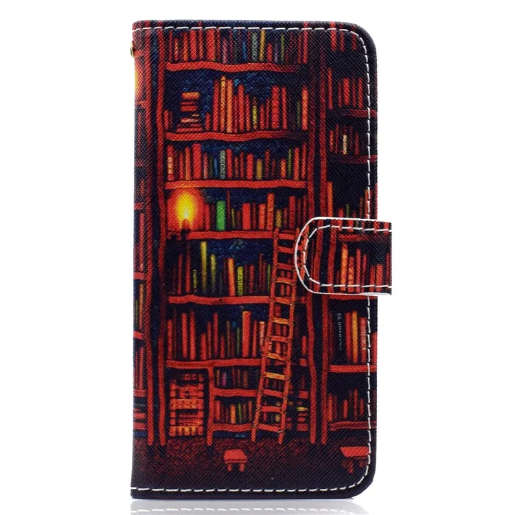 Pattern Printing Magnetic Leather Stand Case for Huawei P20 Lite / Nova 3e - Books Shelf
